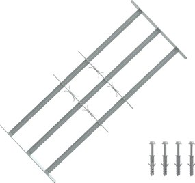 vidaXL Grilaj de siguranță pentru ferestre cu 3 bare transversale 700-1050 mm