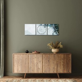 Tablou - Palmier lângă mare (cu ceas) (90x30 cm)