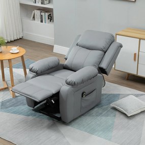 HOMCOM Fotoliu Relaxant Rabatabil la 160°, Electric cu Funcție de Ridicare, Suport pentru Picioare și Telecomandă, 76x90x105 cm, Gri | Aosom Romania