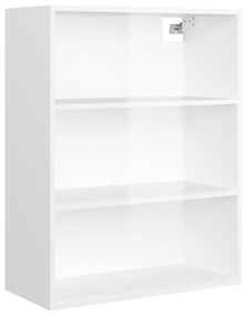 812318 vidaXL Dulap de perete suspendat, alb extralucios, 69,5x32,5x90 cm