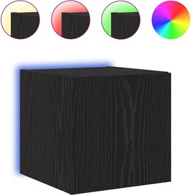 vidaXL Dulap TV de perete Stejar Negru 30,5 x 35 x 30 cm Lemn compozit