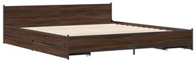 3279921 vidaXL Cadru de pat cu sertare, stejar maro, 180x200 cm lemn prelucrat