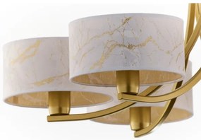 Jupiter 2098 - Lustru cu lanț ARTHUR 6xE27/15W/230V alb/auriu/decor marmură