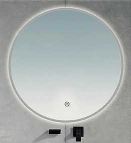 BRILAGI - Oglindă de baie LED VENA SILVER LED/26W/230V Ø 80 cm IP44, cu dimmer + CCT