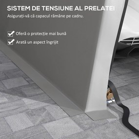 Outsunny Garaj Portabil, Carport Rezistent, Cort tip Garaj cu Copertină și 2 Ferestre de Ventilație și Ușă, 6.2x3.3x2.4 m, Gri | Aosom Romania