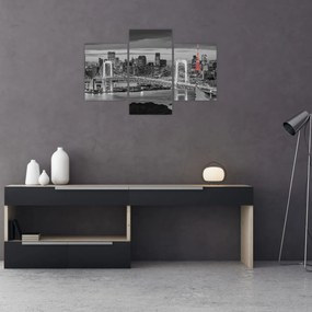 Tablou - Oraș mare cu un turn roșu (90x60 cm)