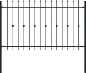 vidaXL Gard cu țărușe Negru 200 x 130 cm Oțel vopsit electrostatic