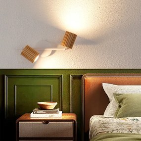 Brilagi - Spot MODERN WOOD 2xGU10/8W/230V lemn de cauciuc/alb