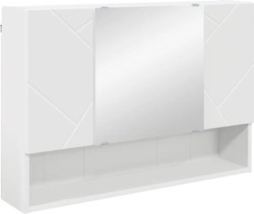 vidaXL Dulap cu oglindă Pe perete Alb 80 x 17 x 55 cm Lemn compozit