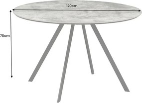 Masa rotunda design gri beton ATELIER 120cm