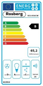 Hota Rosberg R51456CS, 140W, 1 motor, Decorativa, 60 cm, 650 m³/h, Filtre din aluminiu, Argintiu