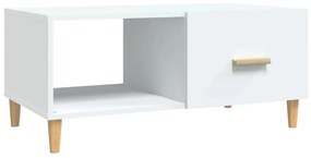 Masuta de cafea, alb, 89,5x50x40 cm, lemn prelucrat Alb, 1