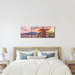 Tablou - Fuji (cu ceas) (90x30 cm)