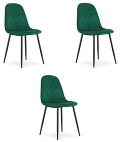 Scaun Bucatarie Si Dining ASTI Catifea Verde Inchis x 3 Buc