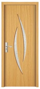 Usa Interior din MDF Novo Doors ND100, Cadru din Lemn Masiv, Geam Sablat, KIT COMPLET, Toc , Manere si balamale incluse (Culoare: Alb, Toc: Fix,