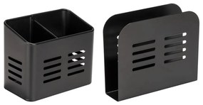 Set de suporturi pentru tacâmuri și șervetele 2 buc. din metal Black Outdoor Kitchen Baco – Wenko
