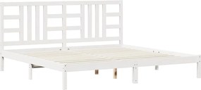 vidaXL Cadru de pat, alb, 200x200 cm, lemn masiv