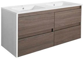 Dulap inferior Porto 120 cu lavoar alb-ulm rauna