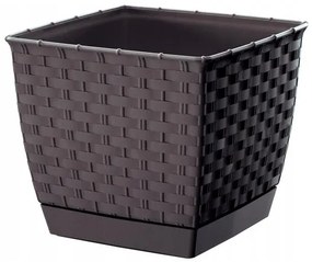 Ghiveci de flori, Prosperplast, Ratolla, patrat, 3.8 L, maro, 19x19x15.9 cm