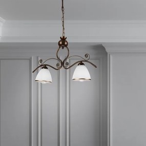 Lustră pe lanț RETRO 2xE27/60W/230V cupru/patină