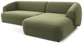 Colțar verde cu tapițerie din catifea (cu colț pe partea dreaptă) Moana – Makamii