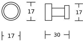 SET 5x cârlig de perete Aqualine SAMBA negru mat