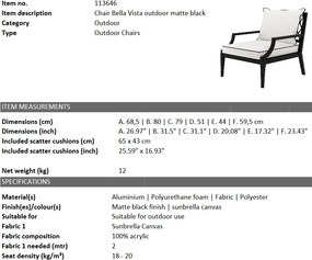 Fotoliu pentru interior si exterior Bella Vista, negru 113646 HZ