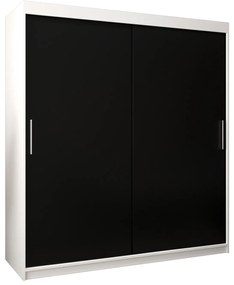 Dulap de haine 180 cm Toki (alb mat + negru mat). 1064832