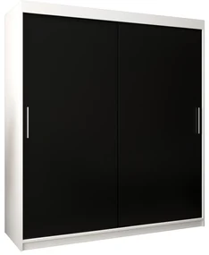 Dulap de haine 180 cm Toki (alb mat + negru mat). 1064832