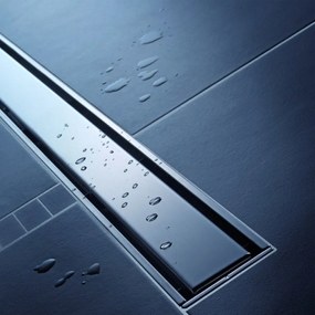 Rigola dus faiantabila Kessel Linearis Compact, 85 cm, cu sita pentru par si clapeta anti-miros 850 mm