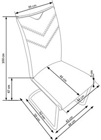 Scaun K224 piele ecologica negru