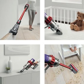 Aspirator vertical Dyson V10 Origin 394464-01, 525W, 151AW, 0.76l, 125000 rpm, 60 min, 3 moduri, Motorbar clar, Nichel/negrit