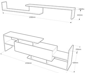Mobilier media DREAM maro/alb