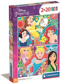 Prințesele Disney Puzzle 2x20 de piese Clementoni