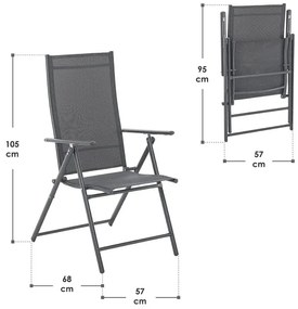 Juskys Set de 2 scaune Calena - antracit