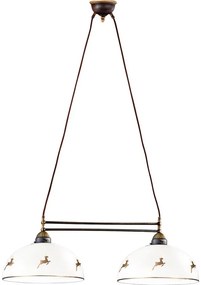 Kolarz 731.82.151 - Lustră pe cablu NONNA 2xE27/75W/230V cu motive de cerb, roz auriu