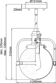 Quintiesse QN-TRIOCENT-P-NBR-Ven. Pendul cu tijă TRIOCENT 1xE27/40W/230V IP44 bronz