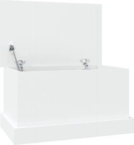 vidaXL Cutie de depozitare albă 50x30x28 cm, lemn stratificat