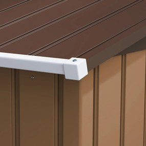 Outsunny casuta ustensile, magazie de gradina, sopron pentru unelte de exterior 277x195x192cm, Maro | Aosom Romania