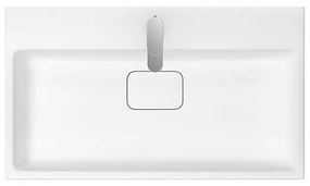 Lavoar baie pe mobilier alb 80 cm, dreptunghiular, Cersanit Virgo 810x465 mm