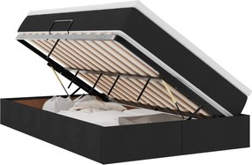 vidaXL Pat cu saltea și spațiu de depozitare Negru 120 x 190 cm