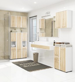 Dulap de baie Farid TYP2 (Alb + Stejar sonoma). 1069540