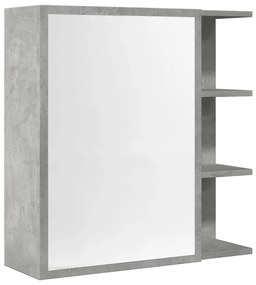 856172 vidaXL Dulap de baie cu oglindă, gri beton, 62,5 x 20,5 x 64 cm, PAL