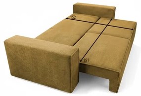 Canapea extensibilă RONDA, 3 locuri, cu spațiu de depozitare, portocalie