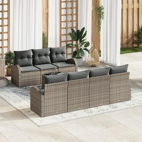vidaXL Set de canapele pentru grădină 8 pcs Gri 55 x 55 x 37 cm