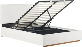 Pat cu somieră si spaţiu de depozitare 160x200, alb, NUVOLA