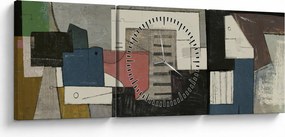 Tablou - Abstracție cubism (cu ceas) (90x30 cm)