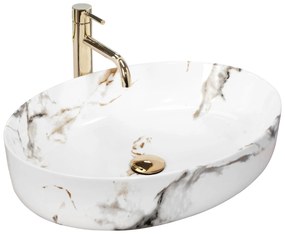 Lavoar Carrara Shiny ceramica sanitara Marmura – 55 cm
