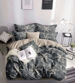 Lenjerie de pat din bumbac THALIA gri-bej Dimensiune lenjerie de pat: 70 x 90 cm | 140 x 200 cm