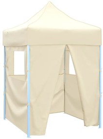 vidaXL Cort de petrecere pliabil cu 4 pereți, crem, 2 x 2 m, oțel